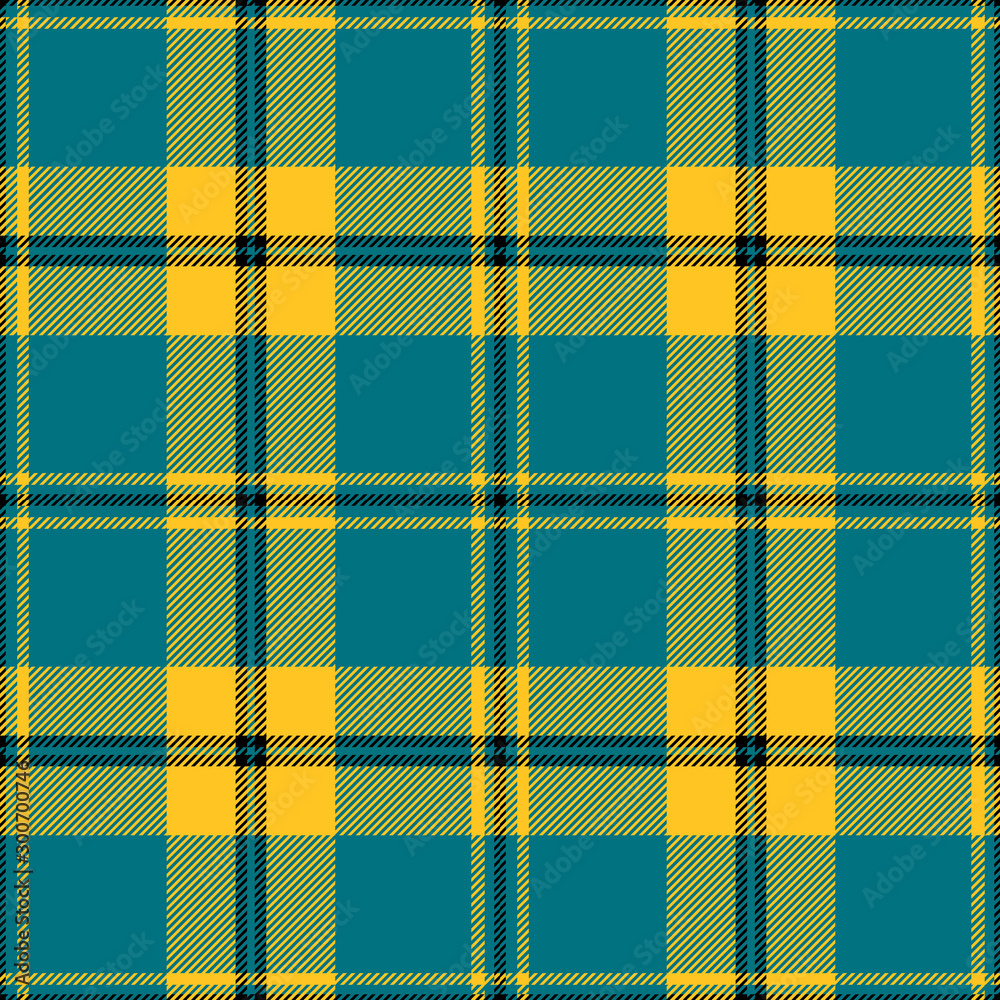 Blue and yellow tartan plaid. Stylish textile pattern.