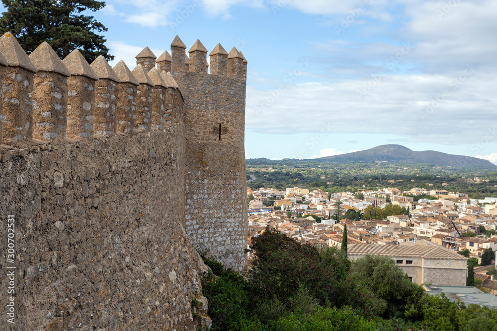 Defensive wall of castle Sant Salvador in Arta