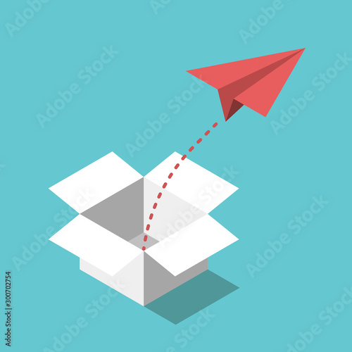 Isometric paper plane, box