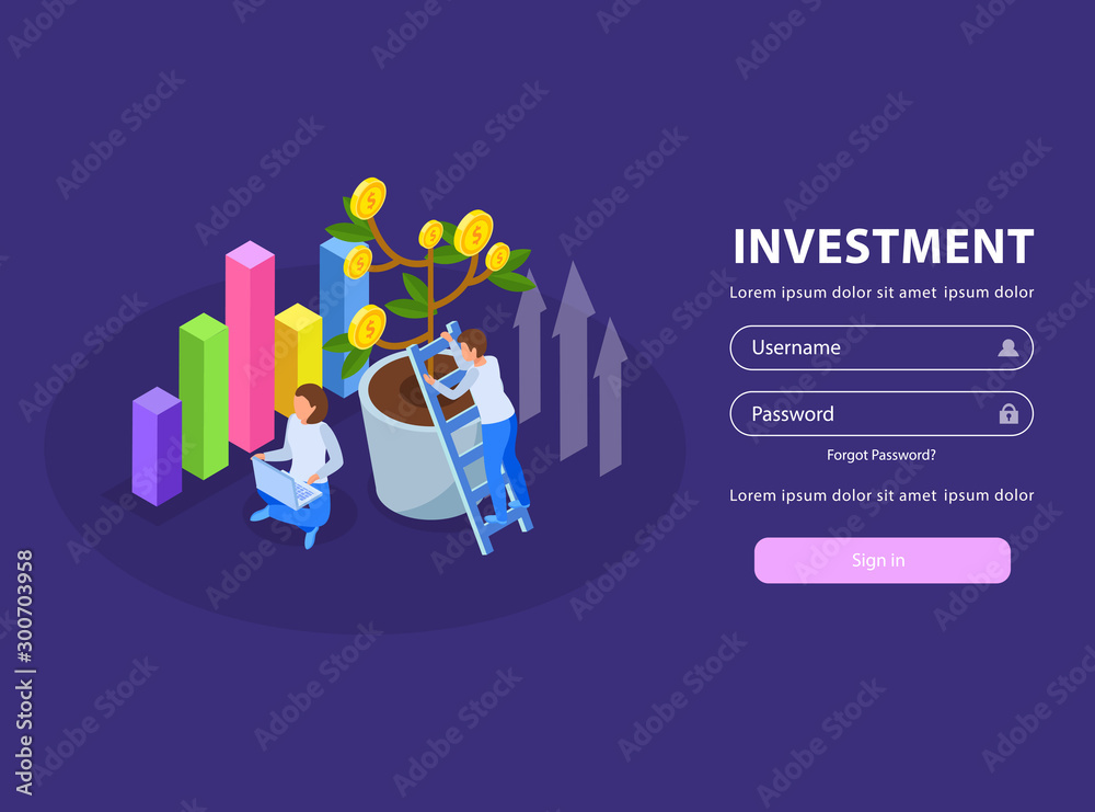 Obraz premium Investment Login Page Design