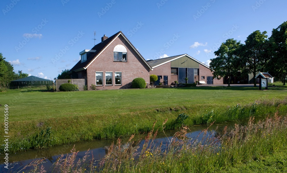 Modern Dutch farm in landscape. Netherlands. Cattle stable Modern Dutch farm in landscape. Netherlands. Cattle stable