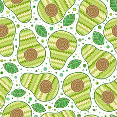 Acrylglasbilder Avocadomuster Avocado Scheiben mit Blättern Weiß  © photo-nuke