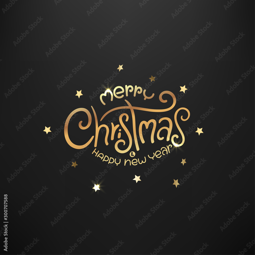Merry Christmas and Happy new year luxury card