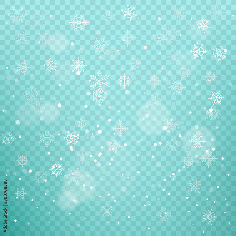 Obraz premium Winter snowfall vector background