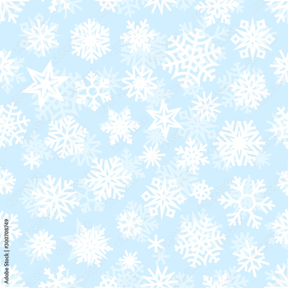 Winter white snowflakes seamless vector pattern Winter white snowflakes seamless vector pattern