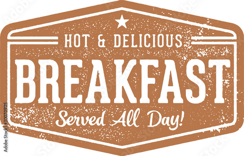 Breakfast All Day Stamp for Restaurant Menu Design
