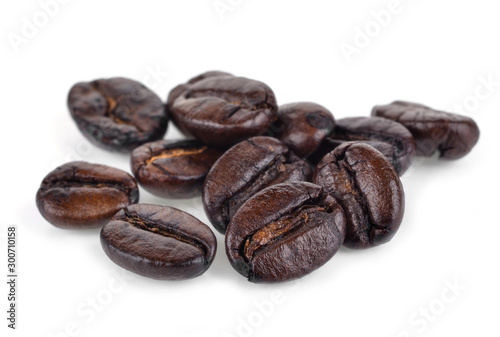  coffee beans isolated on white background