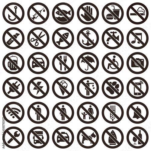 Set of prohibited sign