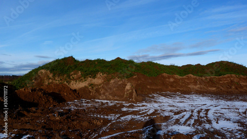 landscape with mountains and blue sky