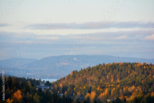 Blick auf Oslo aus der Ferne 