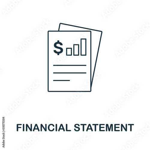 Financial Statement icon outline style. Thin line creative Financial Statement icon for logo, graphic design and more