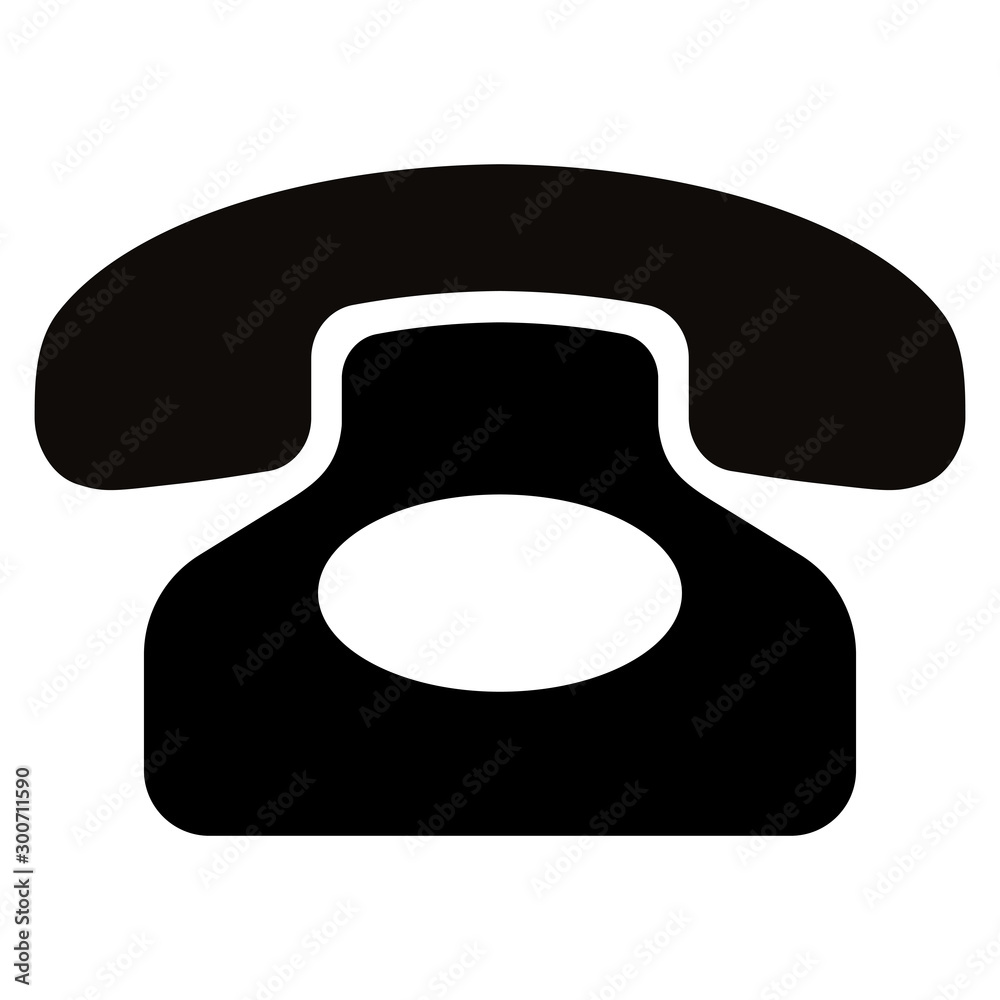Simple black retro telephone symbol isolated on white background Simple black retro telephone symbol isolated on white background