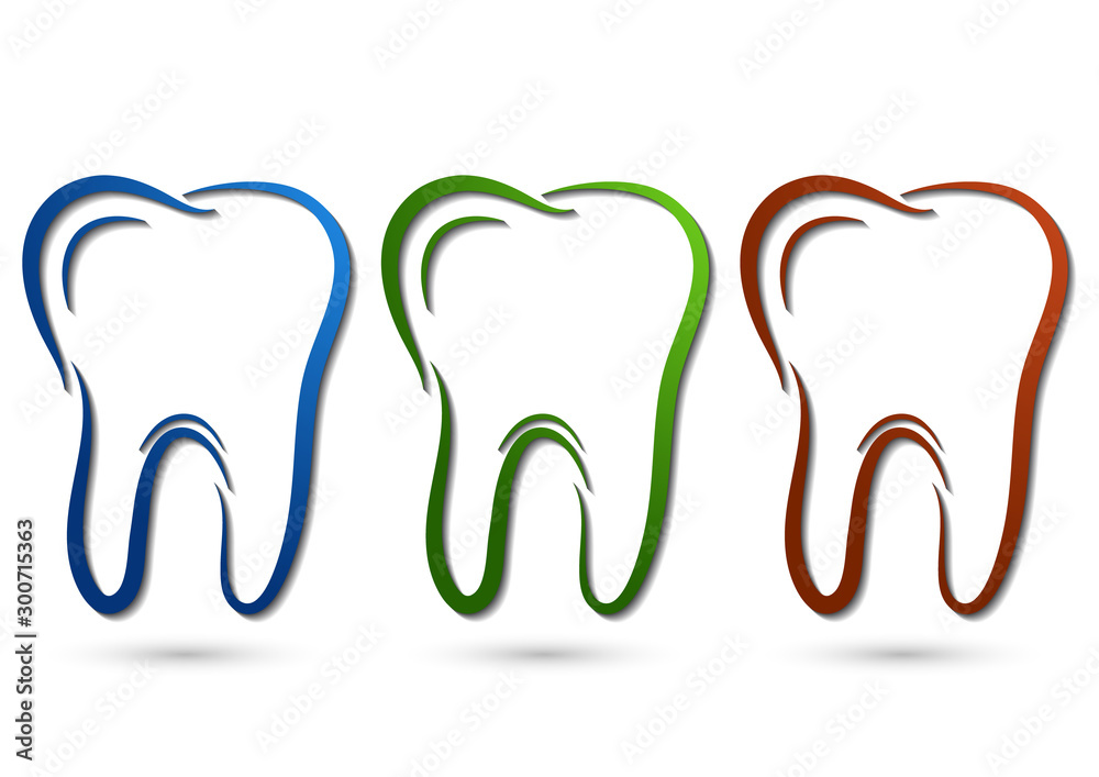 custom made wallpaper toronto digitalHealthy tooth icon. Flat design style. Tooth simple silhouette. Modern, minimalist icon in stylish colors. Website page design element and mobile application, brochure design, banner, flyer.