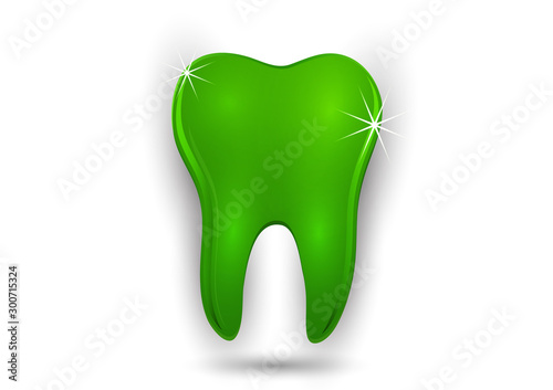 Healthy tooth icon. Flat design style. Tooth simple silhouette. Modern, minimalist icon in stylish colors. Website page design element and mobile application, brochure design, banner, flyer.