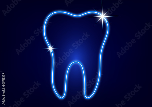 Healthy tooth icon. Flat design style. Tooth simple silhouette. Modern, minimalist icon in stylish colors. Website page design element and mobile application, brochure design, banner, flyer.