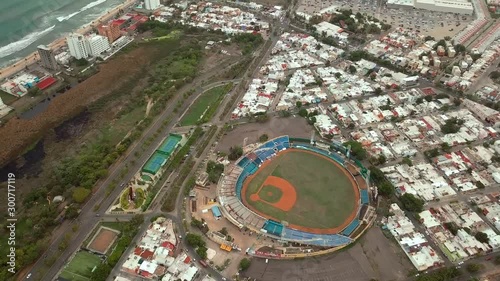 Mazatlan/Mexico 12.21.2018 aerial video from Estadio Teodoro Mariscal taken by drone camera 