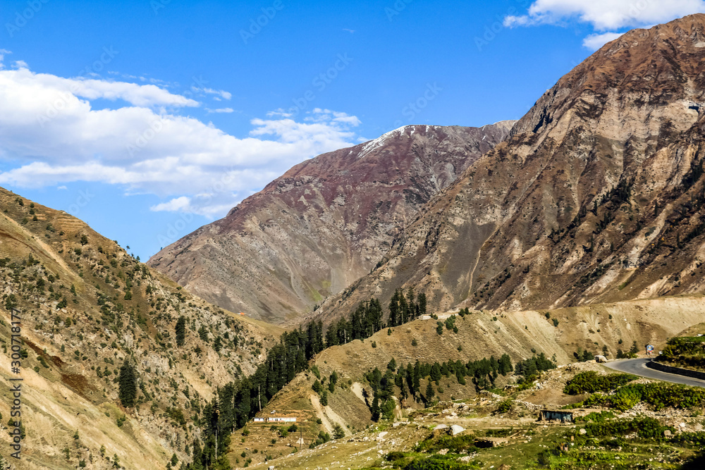 Fototapeta premium Beautiful view of mountainous in Naran Valley, Mansehra District, Khyber-Pakhtunkhwa, Northern Areas of Pakistan