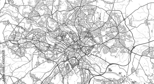 Detailed map of Leeds, UK
