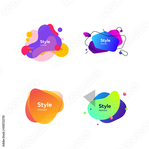 Colorful abstract liquid shapes set