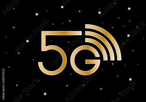 5G  vector icon,  5th generation of cellular network technology. Enables Internet of Things.