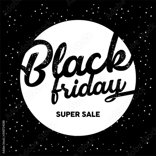Black Friday sale inscription design template. Vector illustration. Sales, offers and discount. The biggest discounts of the year