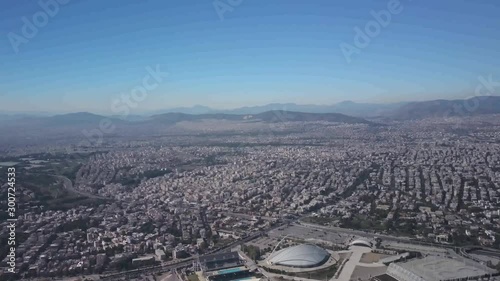 Athens/Greece 3.19.2018 aerial video from Olympic Stadium of Athens taken by drone camera 