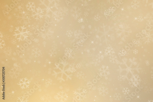 golden christmas background with snowflakes