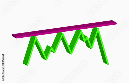 Resistance levels line vector icon isolated on white. Chart pattern figure technical analysis. Stock and cryptocurrency exchange graph, forex analytics, trading market price