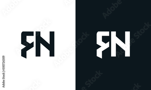 Modern abstract letter RN logo. This logo icon incorporate with two abstract shape in the creative process.