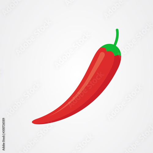 Chili pepper icon, spicy vegetable illustration.