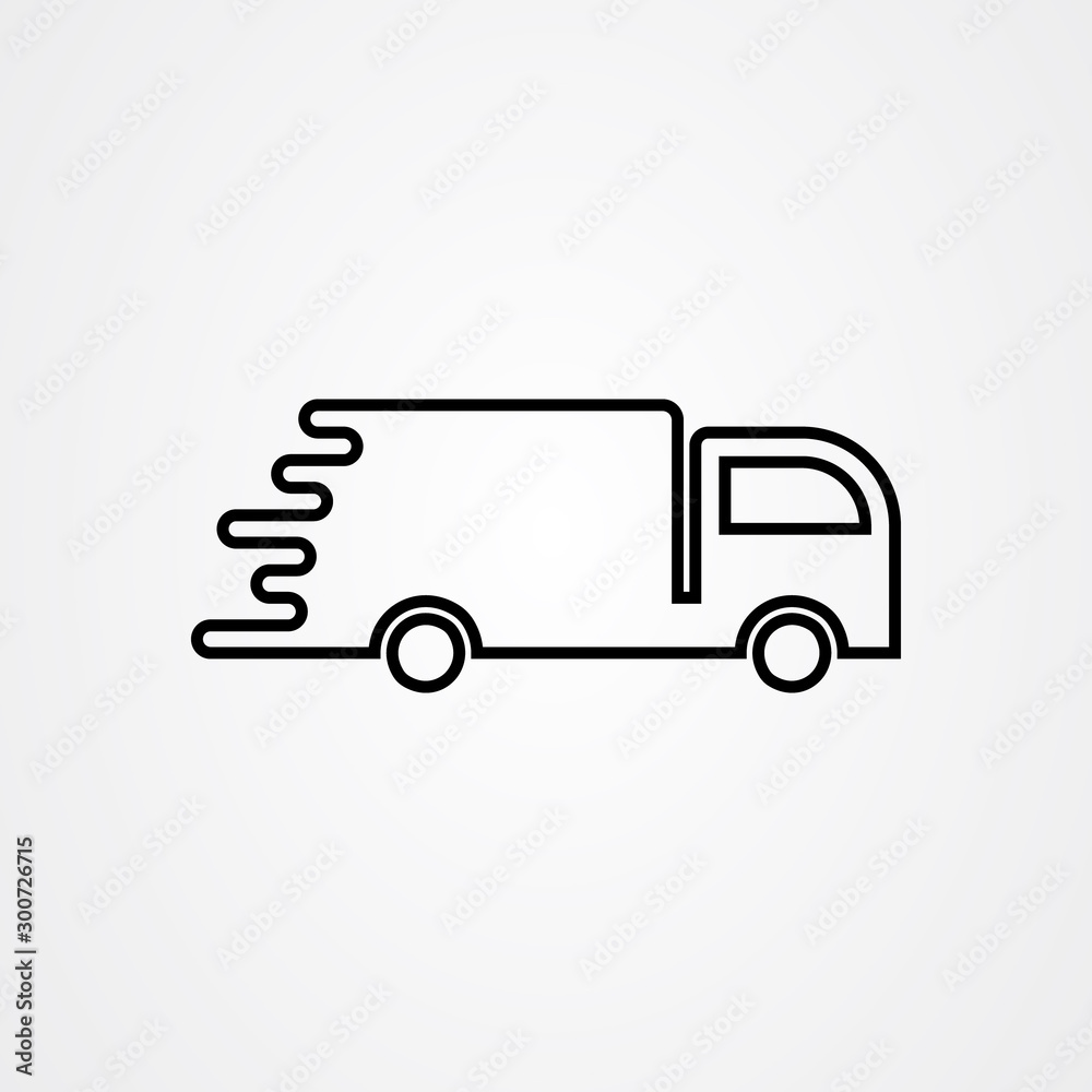 Delivery truck icon. simple flat vector illustration.