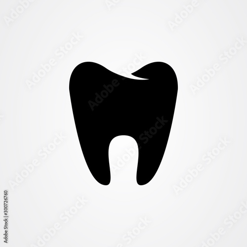 Tooth icon, tooth silhouette, dental symbol. simple flat vector illustration