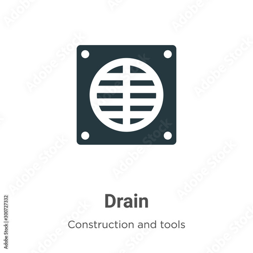 Drain vector icon on white background. Flat vector drain icon symbol sign from modern construction and tools collection for mobile concept and web apps design.