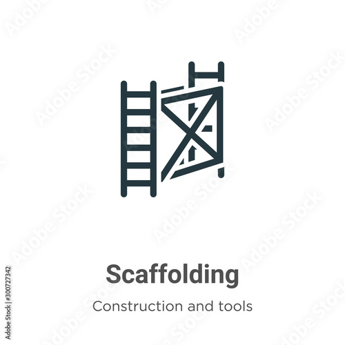Scaffolding vector icon on white background. Flat vector scaffolding icon symbol sign from modern construction and tools collection for mobile concept and web apps design.