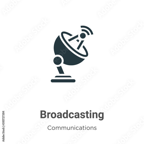Broadcasting vector icon on white background. Flat vector broadcasting icon symbol sign from modern communications collection for mobile concept and web apps design.