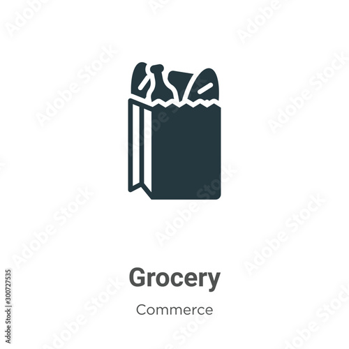 Grocery vector icon on white background. Flat vector grocery icon symbol sign from modern commerce collection for mobile concept and web apps design.