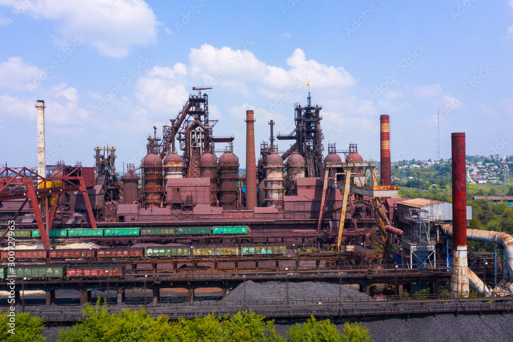 blast furnace and other elements of the metallurgical industry, a view of the structure from a height blast furnace and other elements of the metallurgical industry, a view of the structure from a height