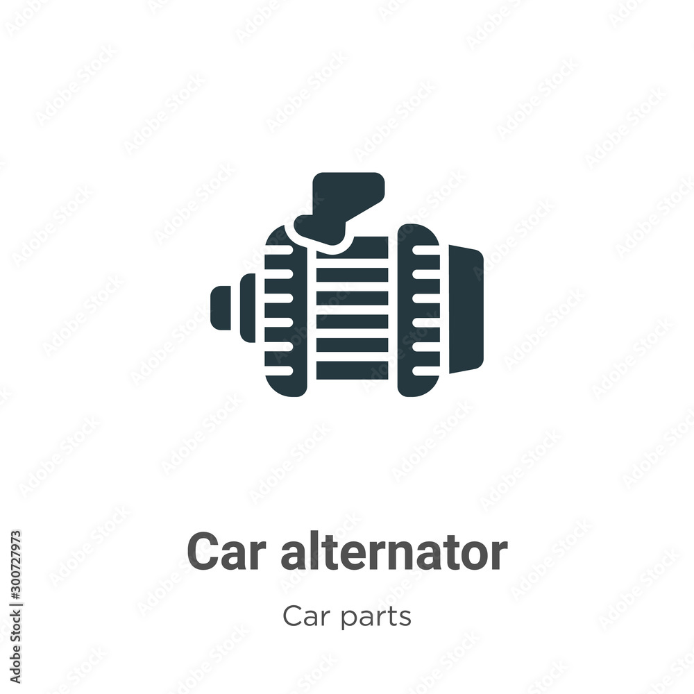 Car alternator vector icon on white background. Flat vector car