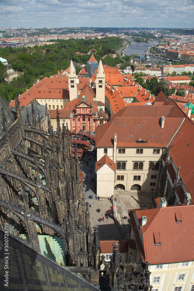 Obraz premium Prague, château et cathédrale Saint-Guy
