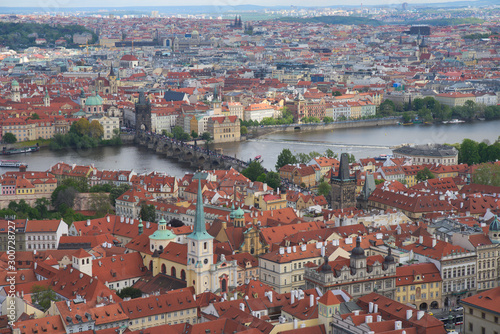 Prague, vue sur la ville et le Pont Charles