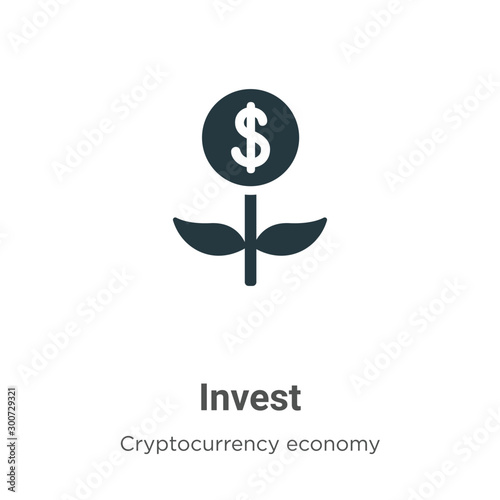 Invest vector icon on white background. Flat vector invest icon symbol sign from modern blockchain collection for mobile concept and web apps design.