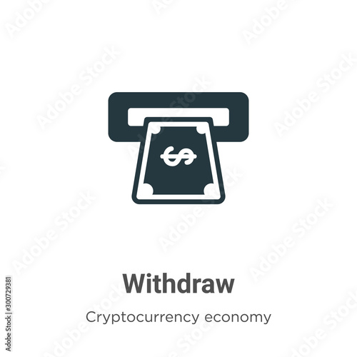 Withdraw vector icon on white background. Flat vector withdraw icon symbol sign from modern cryptocurrency economy and finance collection for mobile concept and web apps design.