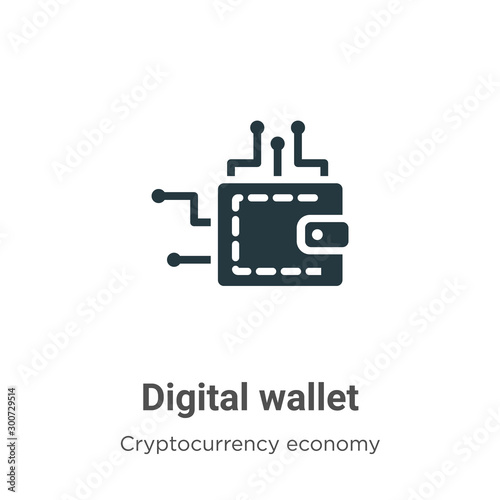 Digital wallet vector icon on white background. Flat vector digital wallet icon symbol sign from modern cryptocurrency economy and finance collection for mobile concept and web apps design.