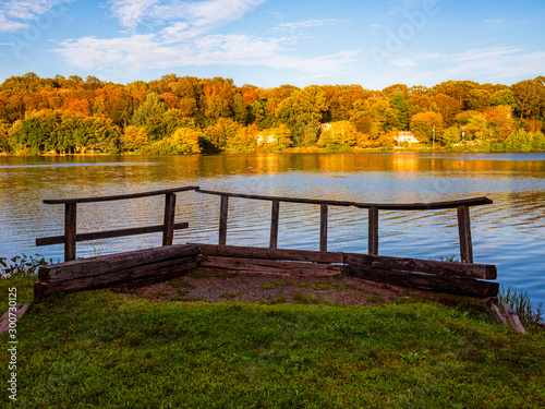 Gorton Pond, East Lyme, Connecticut fall color photo