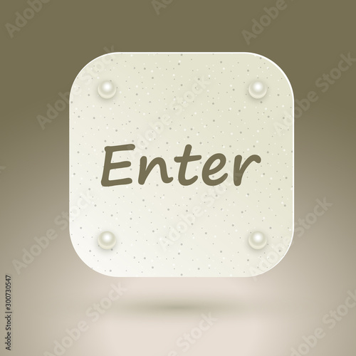 Welcome sign. Icon with invitation ENTER for design interfaces.