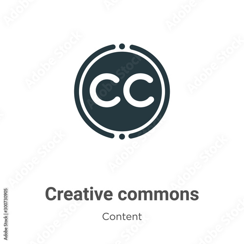 Creative commons vector icon on white background. Flat vector creative commons icon symbol sign from modern content collection for mobile concept and web apps design.
