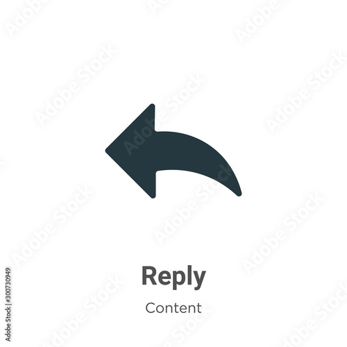 Reply vector icon on white background. Flat vector reply icon symbol sign from modern content collection for mobile concept and web apps design.