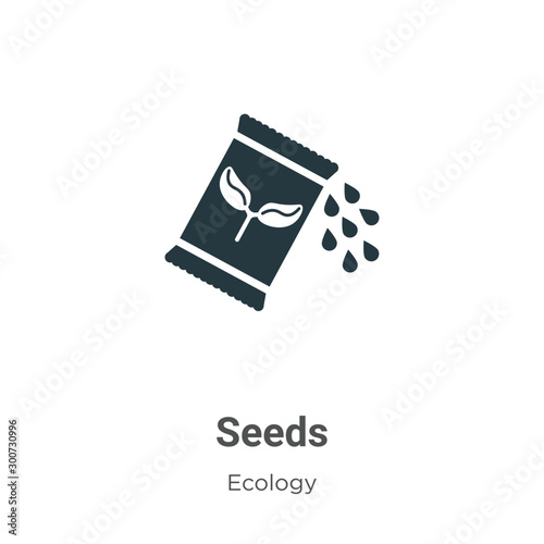 Seeds vector icon on white background. Flat vector seeds icon symbol sign from modern ecology collection for mobile concept and web apps design.