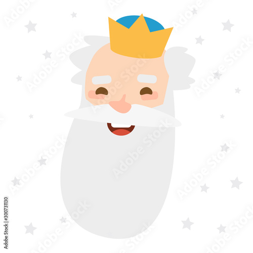 King Melchor. Christmas ornament isolated vectorized. magi, wise man