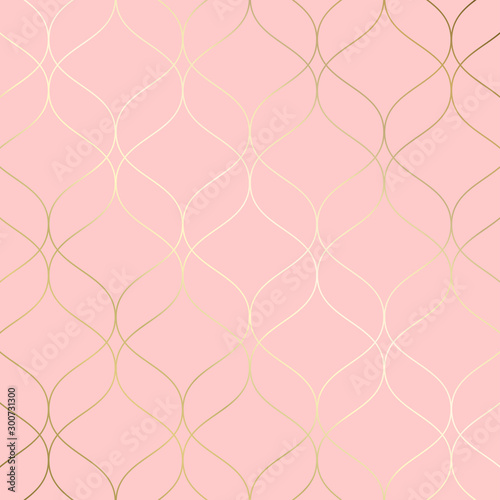 Bilde på lerret (illustration) gold line background, abstract artistic of geometric background